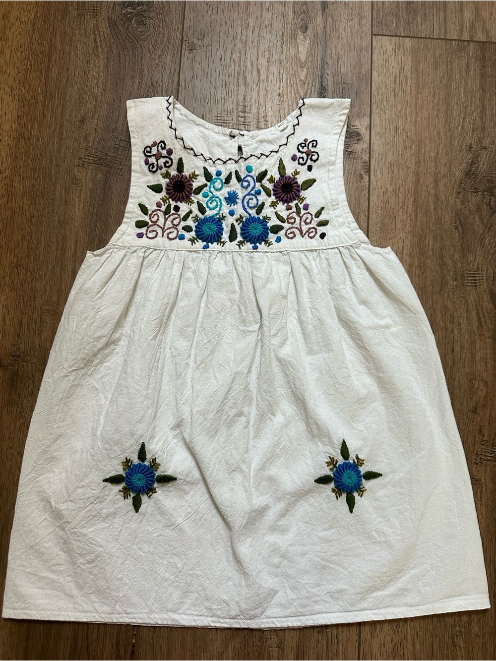 Girl’s Embroidered Dress, Art, Cultural, Diversity, Floral, Hispanic, Size 8